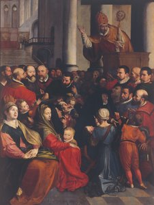 Santo Eligius prega em Antuérpia (óleo sobre painel)