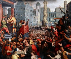 O Julgamento de Zaleucus, c.1606 (óleo sobre painel)