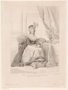 Retrato de Maria Antonieta, Rainha da França de Amédée Félix Barthélemy Geille