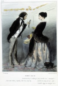 Uma prova de amor (cartoon) - em "Madeleines" de Cham, c.1870-1880 de Amédée de Noé