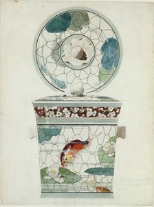 Projeto para Prato Coberto no Serviço au Filet Fish Net Ware..., 1875-85. de Amédée de Caranza.