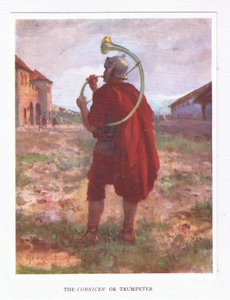 Um Cornicen ou trompetista, ilustração do soldado romano, 1928