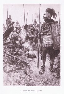 Uma parada à beira da estrada, ilustração de The Roman Soldier, 1928