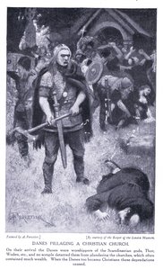 Dinamarqueses saqueando uma igreja cristã, de 1920