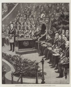 Grand Masonic Gathering no Royal Albert Hall em homenagem ao Jubileu da Rainha