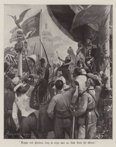 Feliz e glorioso, muito tempo para reinar sobre nós, Deus Salve a Rainha!