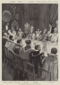 Festa de Jantar de Fantasia de Lady Tweedmouth na Brook House de Amedee Forestier
