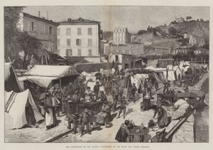 O terremoto na Riviera, o acampamento na Place des Carmes, Mentone