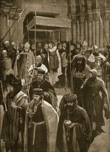 O Recesso Após a Coroação de Ricardo II, Vigília de São Kenelm, 16 de julho de 1377, de &39;The Illustrated London News&39;, 1902 de Amedee Forestier