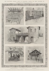 O acampamento romano restaurado em Saalburg, visitado pelo rei Edward VII de Amedee Forestier