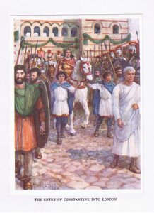 A entrada de Constantino em Londres, ilustração de O Soldado Romano, 1928