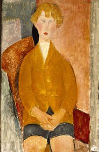 Menino de Calça Curta, c.1918 (óleo sobre tela) de Amedeo Modigliani