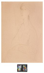 Hanks Zborowska com as mãos no colo de Amedeo Modigliani