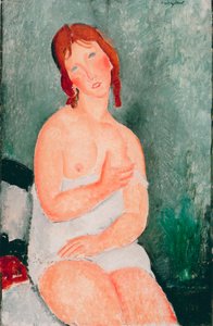 Jovem com camisa - Pintura de Amedeo Modigliani (1884-1920) de Amedeo Modigliani