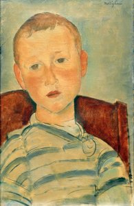 Menino com pulôver listrado de Amedeo Modigliani