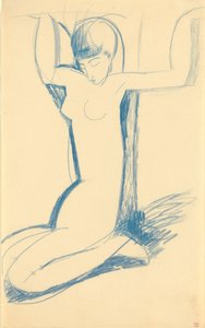 Ajoelhado Caryatid azul (Anna Akhmatova de Amedeo Modigliani