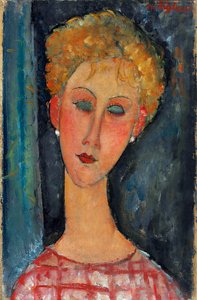 A loira com brincos, 1918-1919 de Amedeo Modigliani