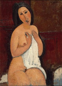 Nua sentada de camisa, 1917. de Amedeo Modigliani