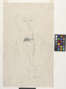 Retrato do Artista, Othon Friesz (lápis sobre papel branco) de Amedeo Modigliani