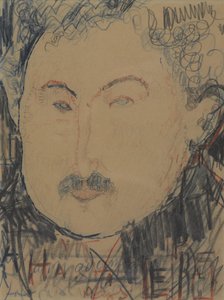 Retrato de Adolphe Basler, c.1916 (lápis) de Amedeo Modigliani