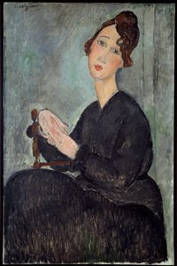 Retrato de Dedie (Odette Hayden) Pintura de Amedeo Modigliani (1884-1920) 1918 Sol. 0,92x0,6 m - Paris, musee national d