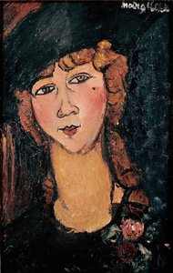 Retrato da Pintura Lolotte de Amedeo Modigliani (1884-1920) 1917 Sol. 0,35x0,55 m Paris, musee national d
