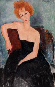 Garota ruiva em vestido de noite de Amedeo Modigliani