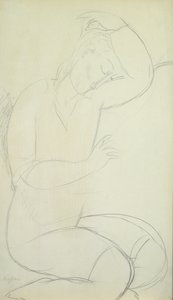 Mulher adormecida (lápis sobre papel) de Amedeo Modigliani
