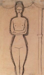 Nu em pé (lápis sobre papel) de Amedeo Modigliani