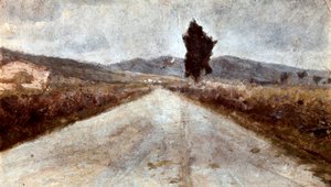 A estrada da Toscana. Pintura de Amedeo Modigliani (1884-1920) de Amedeo Modigliani