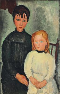 Duas meninas; As duas garotas, 1918 de Amedeo Modigliani