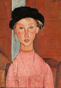 Moça em uma boina, 1918 de Amedeo Modigliani