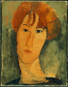 Jovem mulher com cabelo vermelho, vestindo uma coleira de Amedeo Modigliani