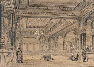 Interior do Palácio Ciragan em Istambul, 1872.