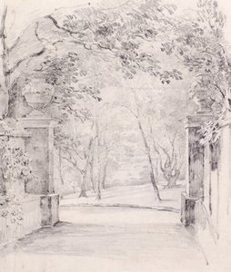 Vista da Entrada para Bromley, c.1810 (lápis) de Amelia Long