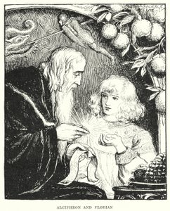 Alciphron e Florian (gravura) de Amelia M. (attr.to) Bowerley or Bauerle