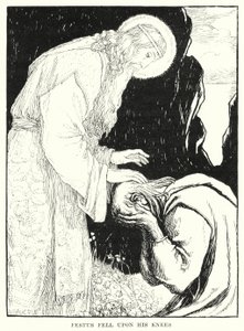 O Festus caiu de joelhos (gravura) de Amelia M. (attr.to) Bowerley or Bauerle