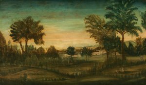 Paisagem com Edifícios de American 18th Century