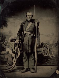 Retrato de um soldado da guerra civil de American 19th Century