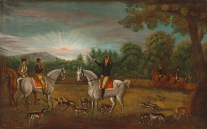 O início da caça de American 19th Century