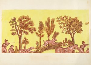 Design de caixa de banda (caça ao coelho) de American 20th Century