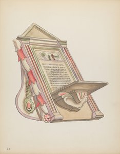 Placa 19: Stand de Leitura, Chimayo: Do Portfólio "Designs Coloniais Espanhóis do Novo México" de American 20th Century