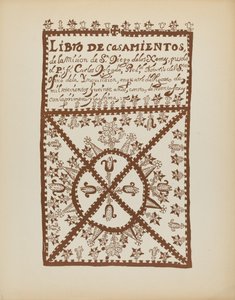 Placa 1: Livro de Casamentos de Jemez: Do Portfólio "Projetos Coloniais Espanhóis do Novo México" de American 20th Century