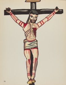 Gravura 26: Cristo Crucificado: Do Portfólio "Desenhos Coloniais Espanhóis do Novo México" de American 20th Century