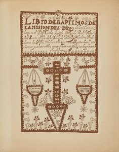 Placa 2: Livro de Batismos de Jemez: Do Portfólio "Desenhos Coloniais Espanhóis do Novo México" de American 20th Century