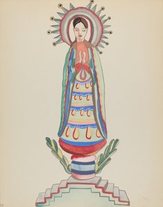 Gravura 34: Nossa Senhora da Luz: Do Portfólio "Desenhos Coloniais Espanhóis do Novo México de American 20th Century