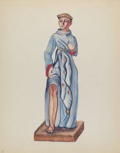 Gravura 36: Saint Roch: Do Portfólio "Desenhos Coloniais Espanhóis do Novo México" de American 20th Century