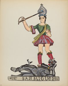 Gravura 38: São Miguel: Do Portfólio "Desenhos Coloniais Espanhóis do Novo México" de American 20th Century