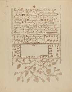 Placa 3: Livro de Visitas de Pecos: Do Portfólio "Desenhos Coloniais Espanhóis do Novo México" de American 20th Century