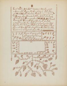 Placa 3: Livro de Visitas de Pecos: Do Portfólio "Desenhos Coloniais Espanhóis do Novo México" de American 20th Century